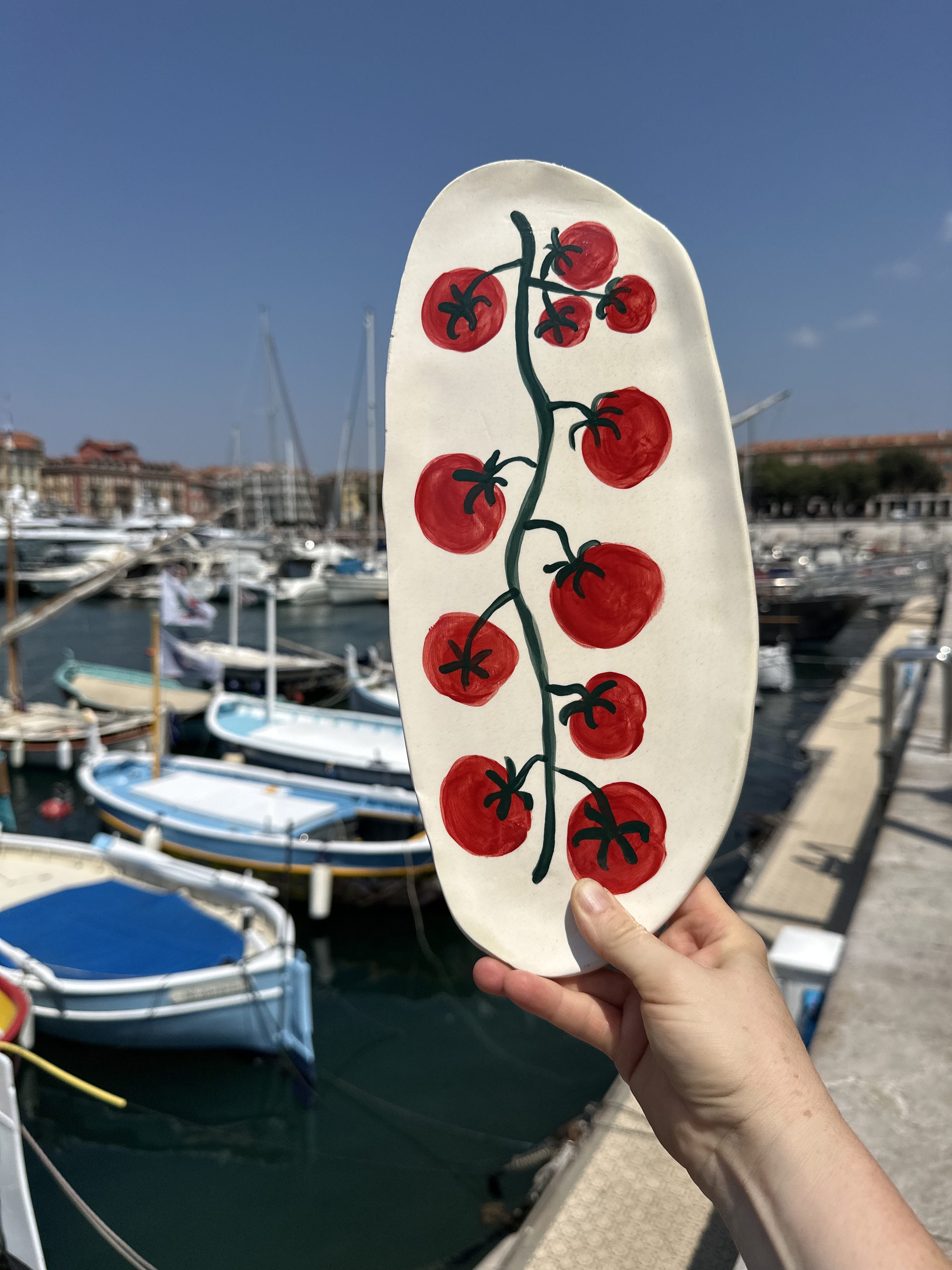 Grand plat Marché-La Grappe de Tomates Ensoleilleée