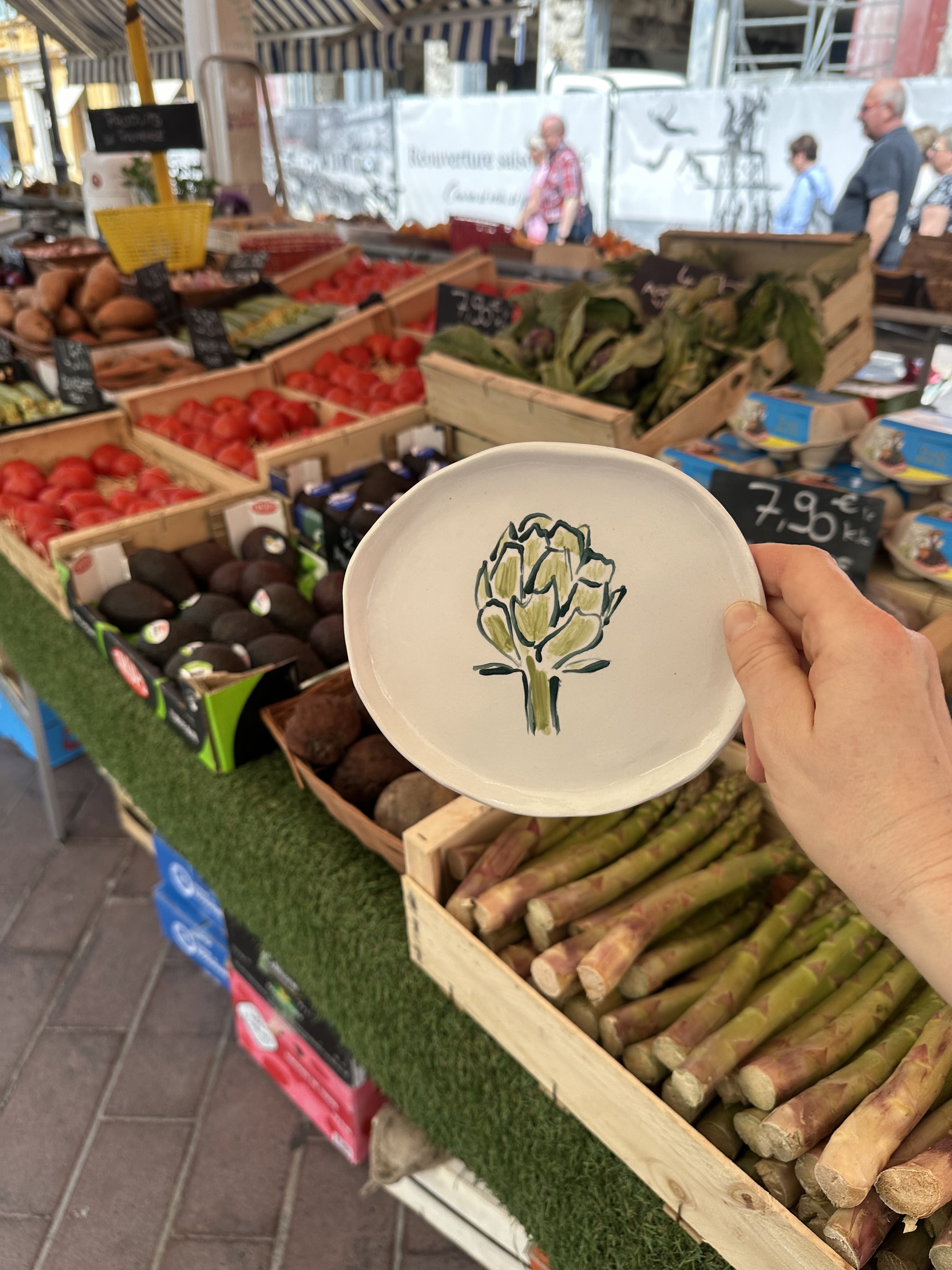 Petite assiette artisanale, esprit Côte d’Azur. Artichaut. 5
